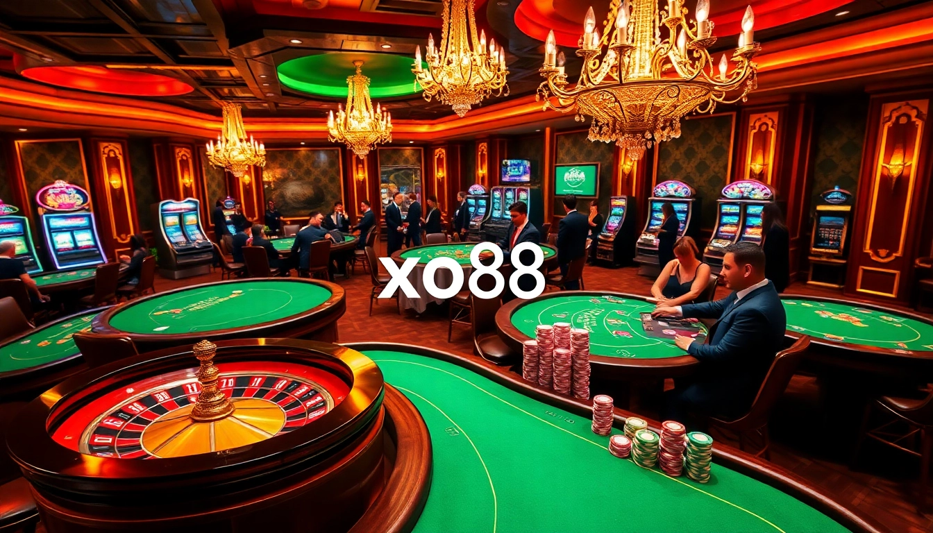 Experience the excitement of gambling at xo88 with poker tables and roulette wheels.