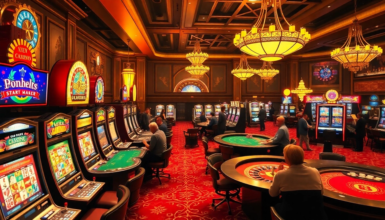 Players enjoying high-stakes games surrounded by luxury, featuring SC88 sounds and vibrant slot machines.