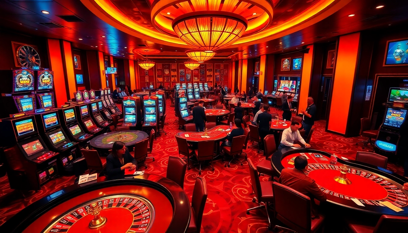 Experience the thrill of the b52 club with poker tables, chips, and dynamic slot machines.