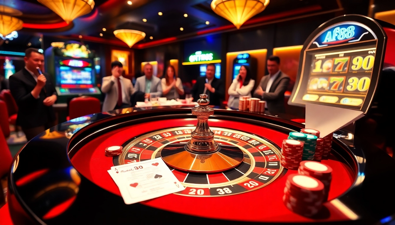 Experience the excitement of gambling at AF88 with vibrant casino tables and thrilling gameplay.