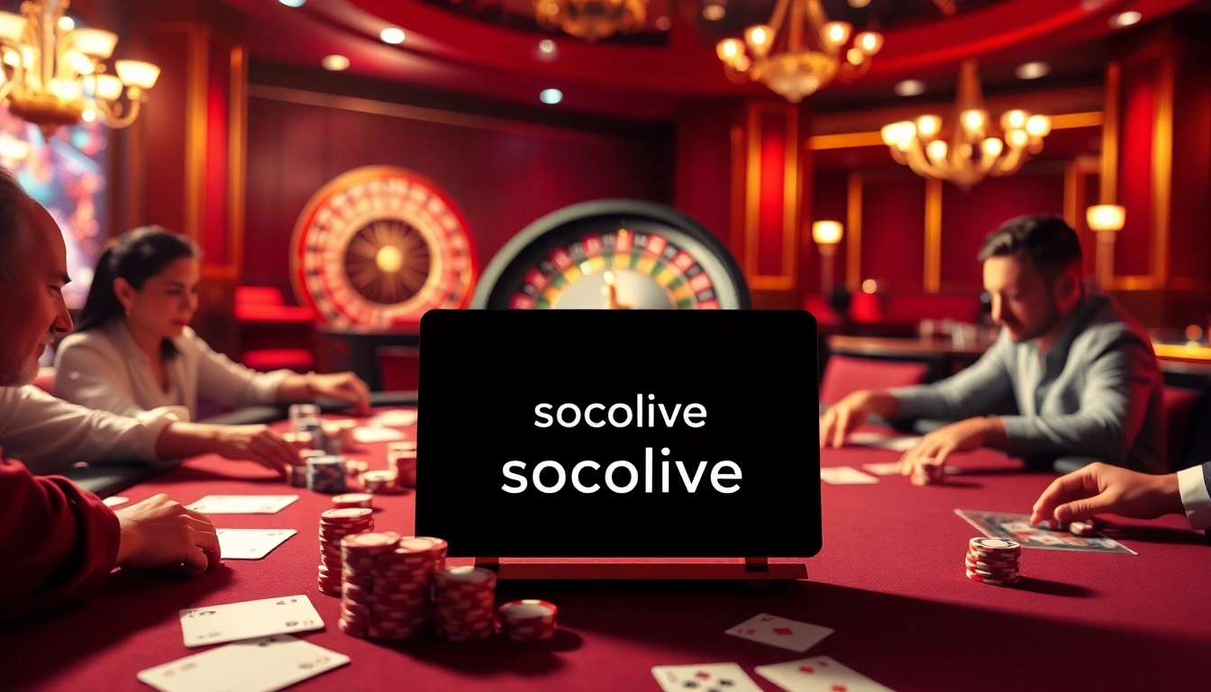 Experience the thrill of socolive with high-stakes gambling at a luxurious poker table.
