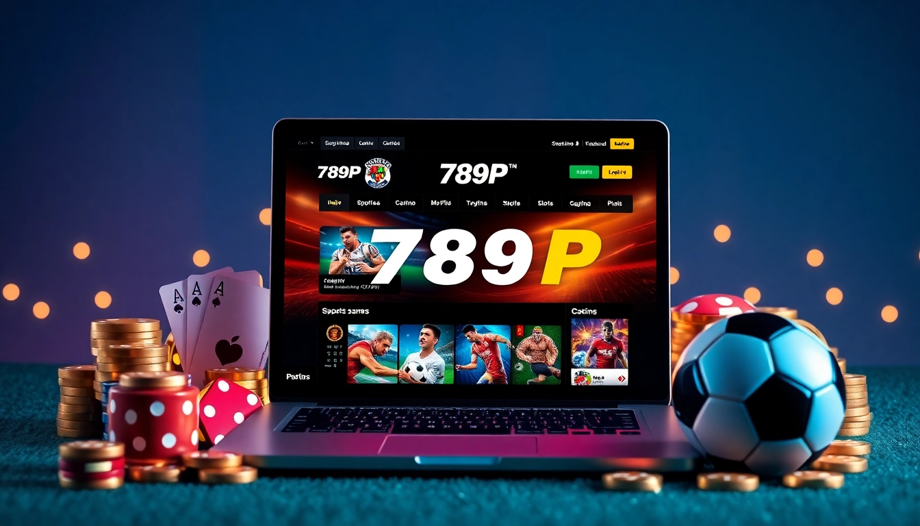 Engaging scene of 789P online betting interface with vibrant casino elements.