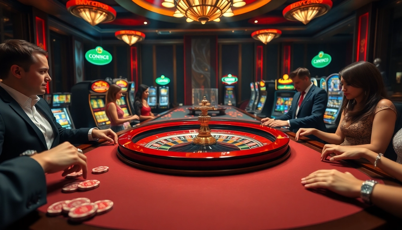 Players engaging at a roulette table, showcasing strategic excitement at https://lc88.video/ casino.