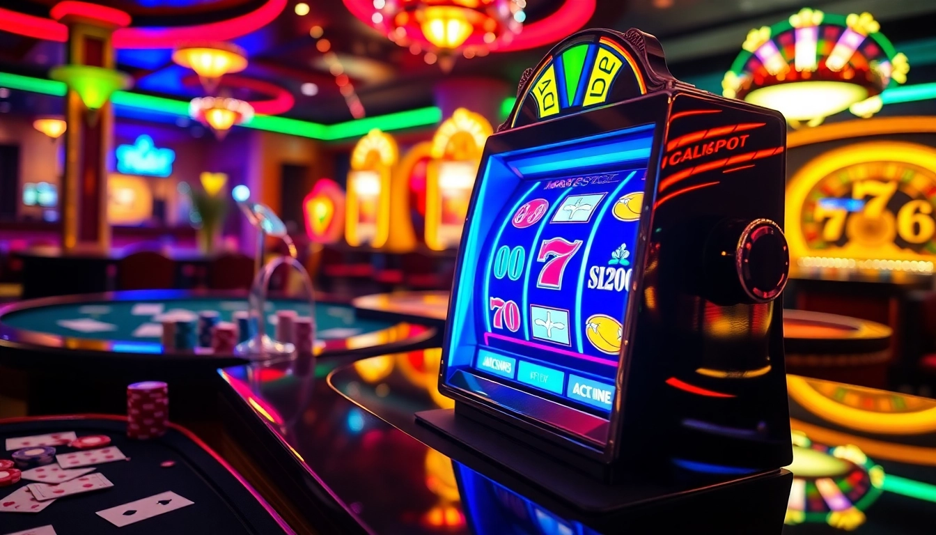 Experience the thrill of idnslot with dynamic casino scenes full of exciting slot machines and gaming action.