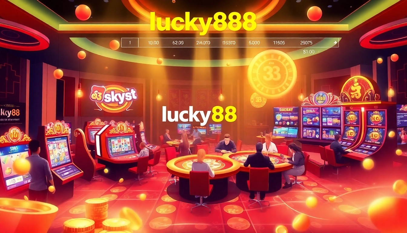 Exciting gaming experience at lucky88 online casino, showcasing vibrant games and winning moments.