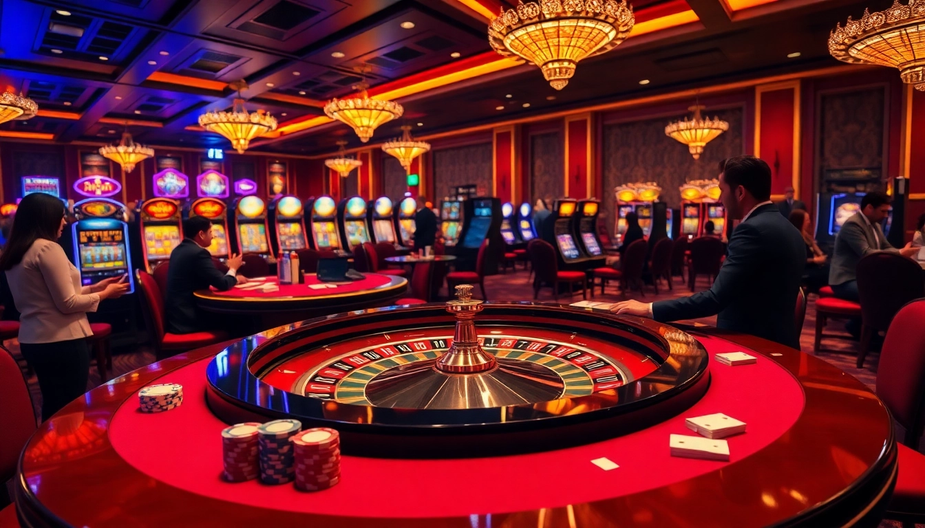 Experience the vibrant excitement at New88bet.us with a luxurious casino setup featuring roulette and poker elements.