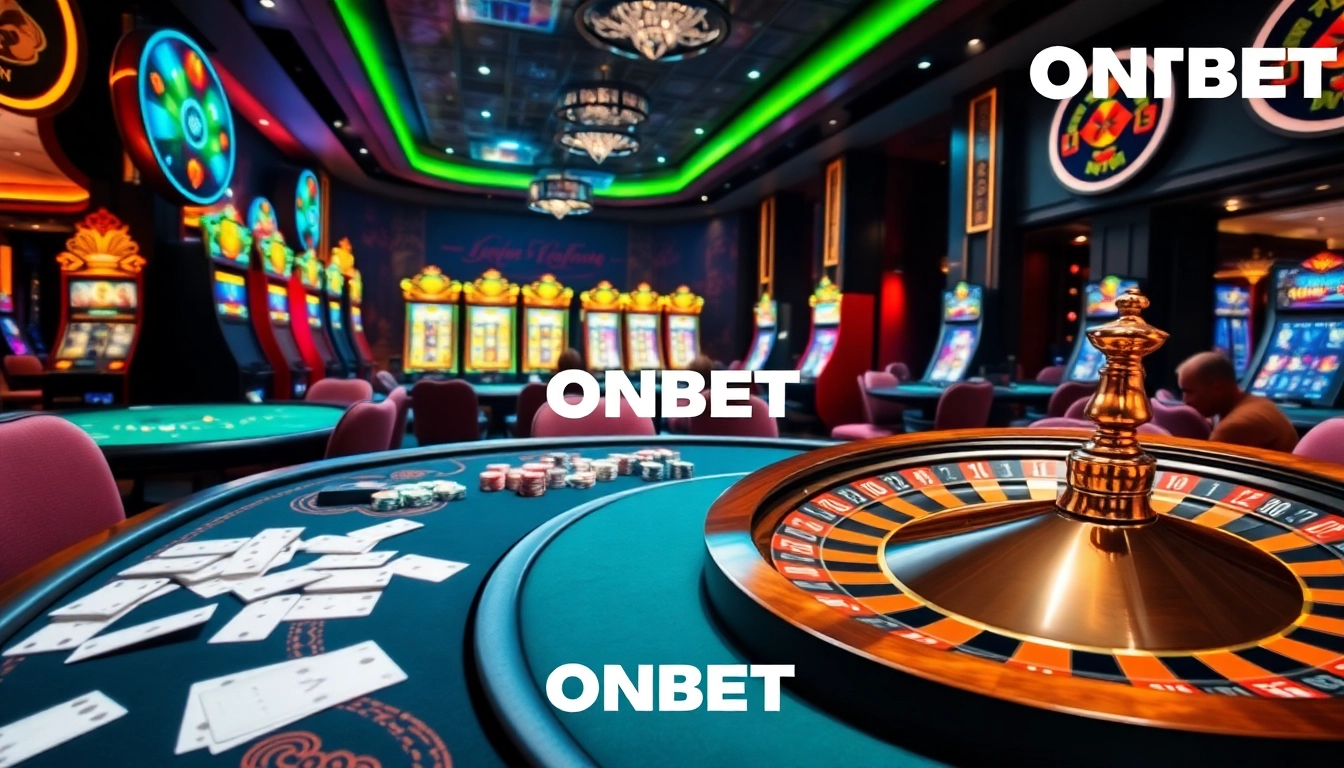 Experience the excitement of winning at ONBET's vibrant casino with live games and slot machines.