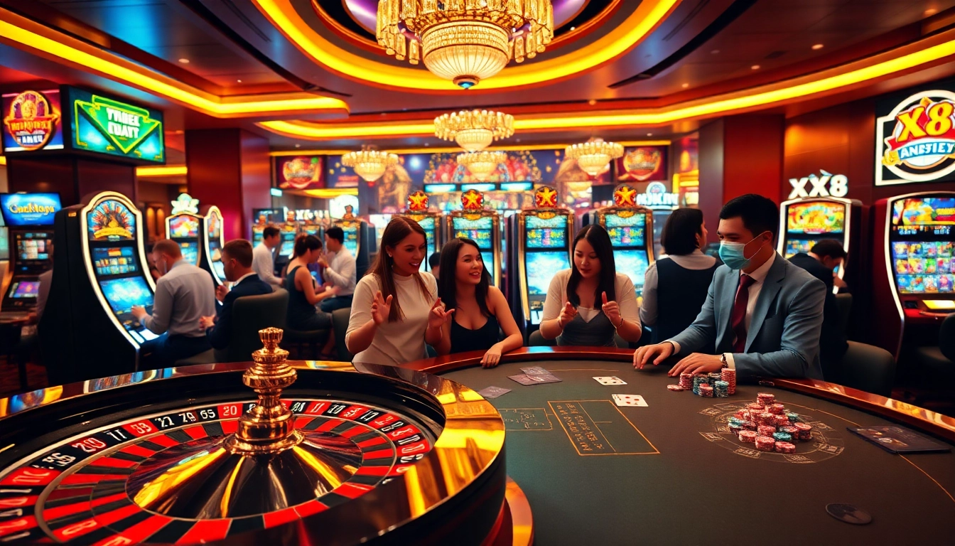 Experience the thrill of gambling at XX88, with players enjoying exciting games at a vibrant online casino.