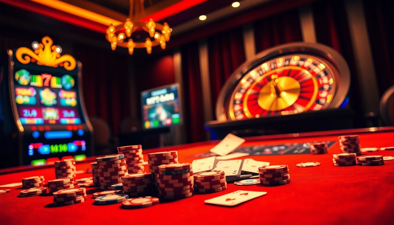 Nova88 casino table filled with vibrant chips and exciting gameplay.