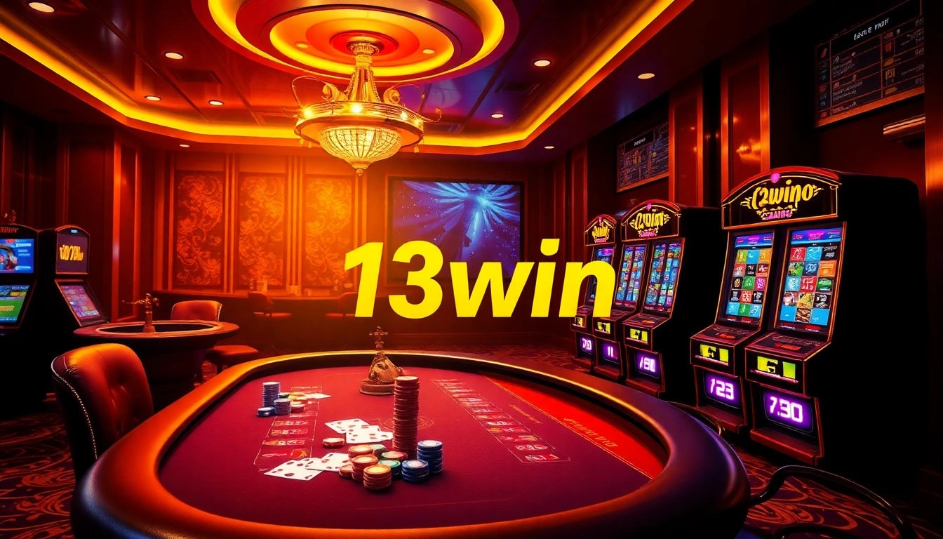 Experience excitement at 13win with professional casino tables and vibrant slot machines.