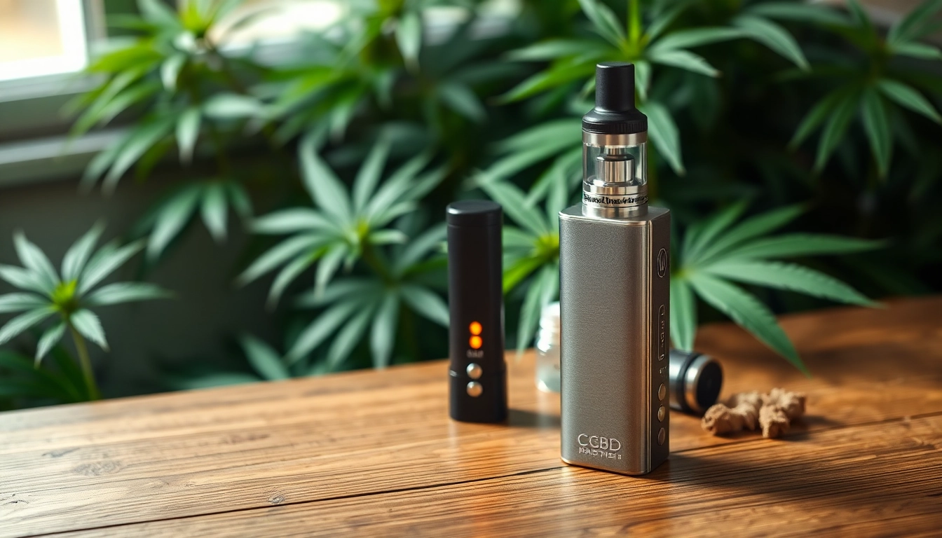Using cbd oil vape device surrounded by lush greenery for a serene experience.