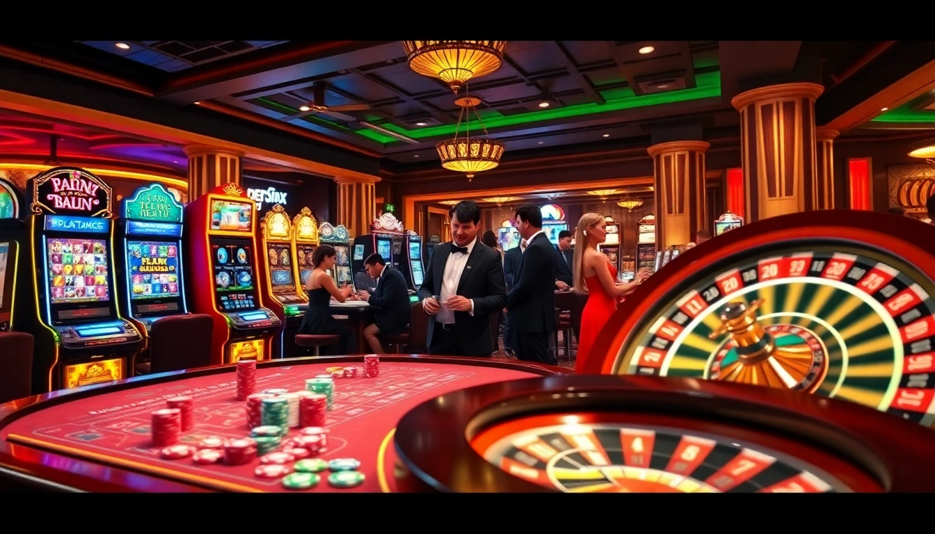 Catching excitement at a casino with pen4d alternatif slot machines and attentive players engaging in vibrant gameplay.