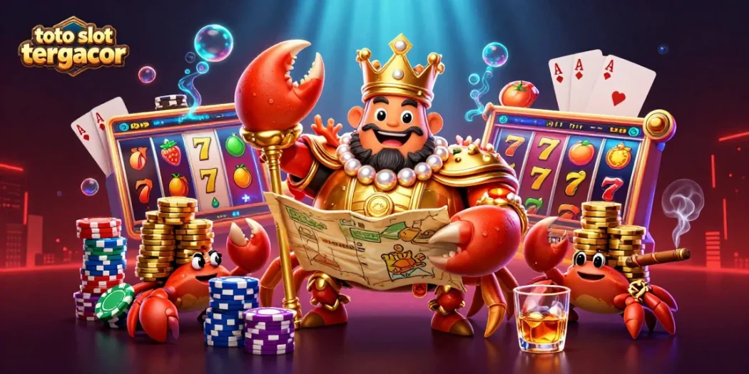 Spin the reels for big wins on toto slot tergacor, featuring a vibrant 3D scene with dynamic gameplay elements.